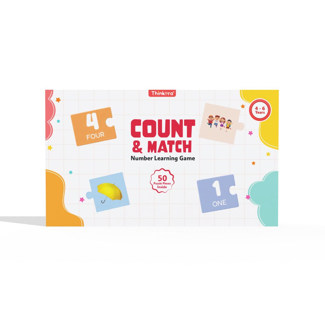 Count & Match - Number Learning Puzzle for Kids, 50 Self-Correcting Pieces (Ages 4-6)
