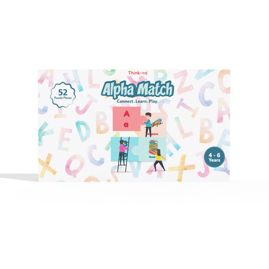 Alpha Match - English Alphabet Puzzle for Kids, 52 Self-Correcting Pieces (Ages 4-6)