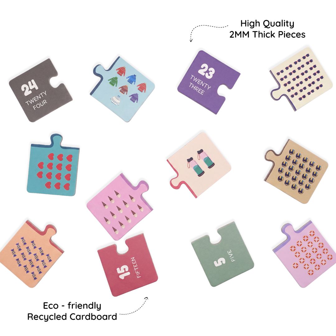 Count & Match - Number Learning Puzzle for Kids, 50 Self-Correcting Pieces (Ages 4-6)