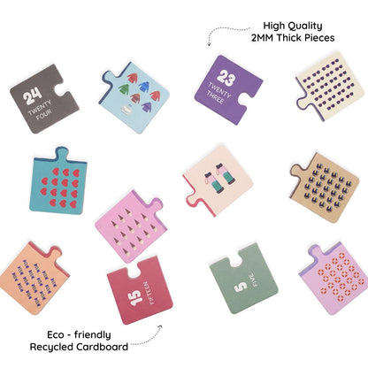 Count & Match - Number Learning Puzzle for Kids, 50 Self-Correcting Pieces (Ages 4-6)