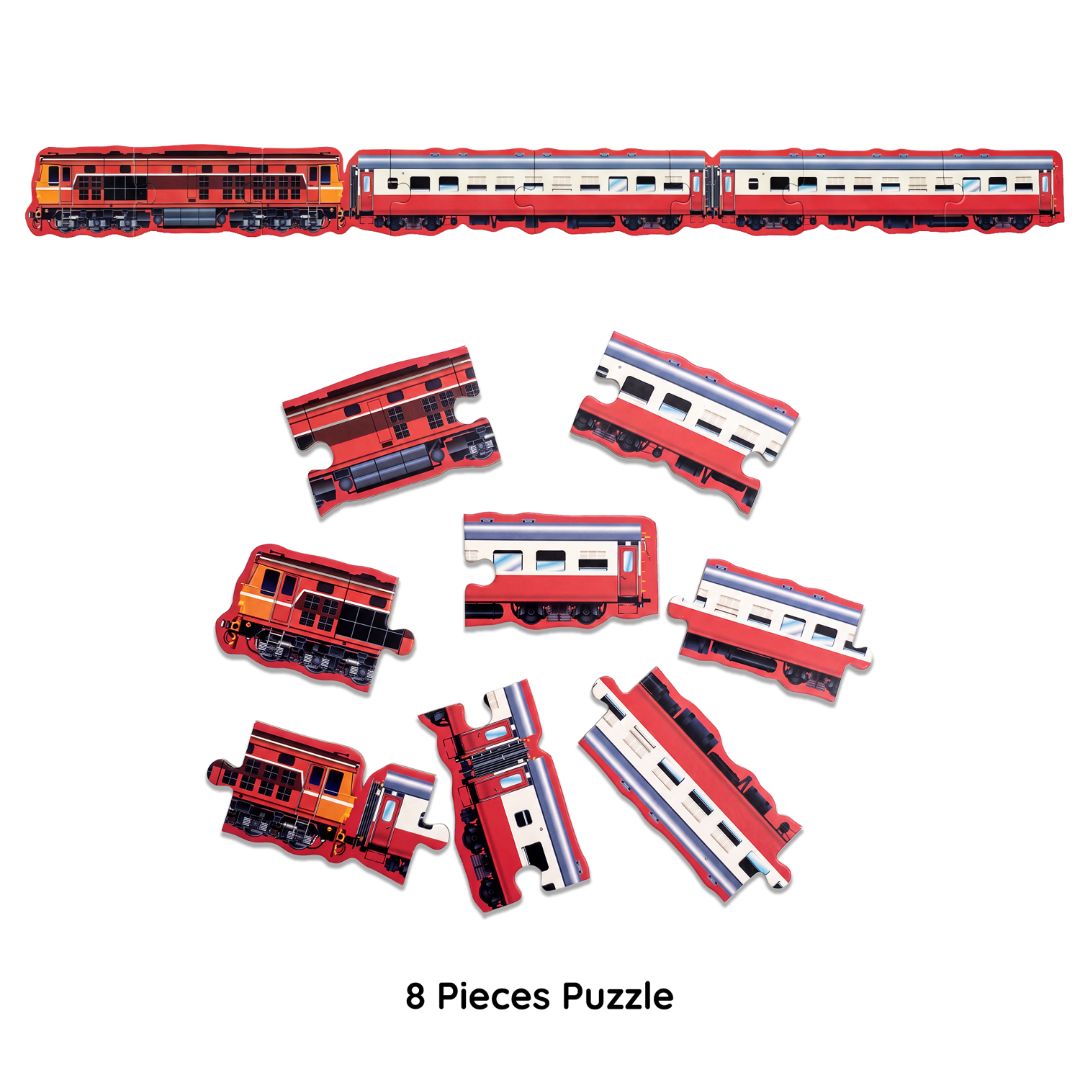 Happy Rides - Vehicle Puzzle & Card Game for Kids, 70 Pieces, 15 Puzzles, 4 Levels (Ages 4+)