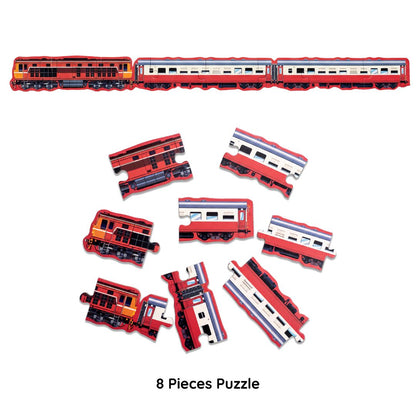 Happy Rides - Vehicle Puzzle & Card Game for Kids, 70 Pieces, 15 Puzzles, 4 Levels (Ages 4+)