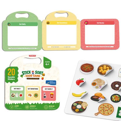 Stick & Sort 3-in-1 - Reusable Sticker Activity Game for Kids (Ages 4+)