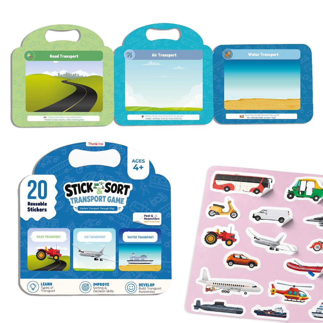 Stick & Sort 3-in-1 - Reusable Sticker Activity Game for Kids (Ages 4+)