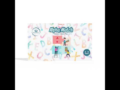 Alpha Match - English Alphabet Puzzle for Kids, 52 Self-Correcting Pieces (Ages 4-6)